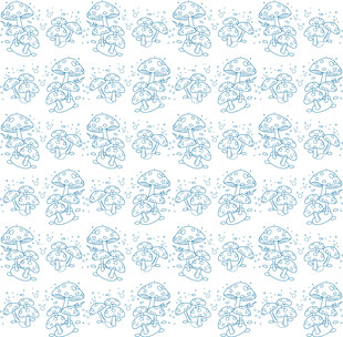 蓝色蘑菇 矢量图