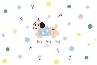 可爱小狗卡通图案背景图