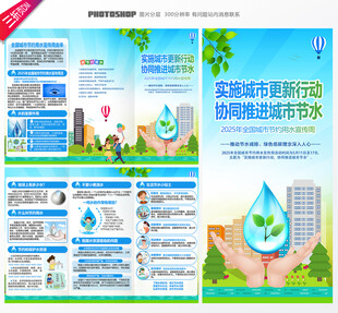 全国城市节约用水宣传周三折页