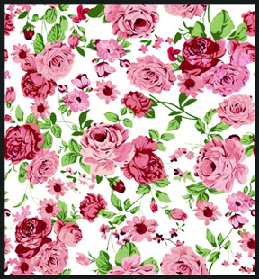 粉色花卉图案精美布料