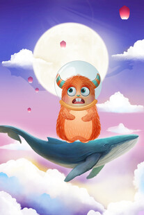 卡通动物玄关画