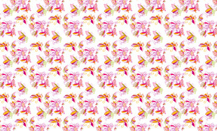 蝴蝶粉色花卉图案无缝背景图