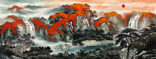 鸿运当头国画山水挂画
