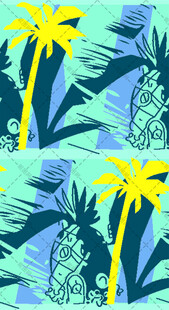 热带风情棕榈树图案设计