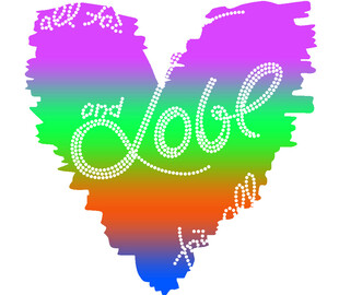 心形彩虹爱元素图案