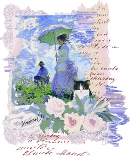 莫奈风格花卉人物绘画