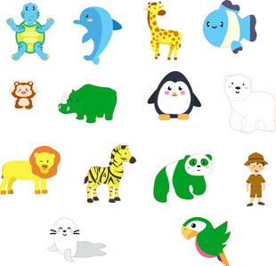 可爱卡通动物集合