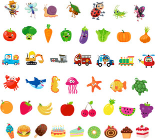 多彩卡通图案集合