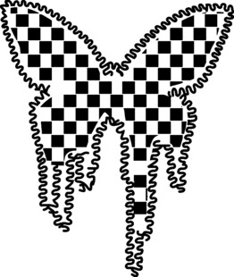 黑白棋盘格蝴蝶图案设计