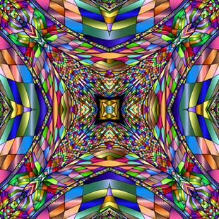 炫彩几何教堂玻璃图案