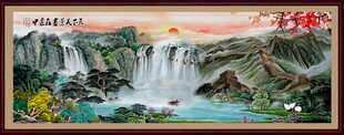 国画长城山水画