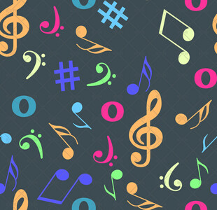 多彩音乐符号背景图案