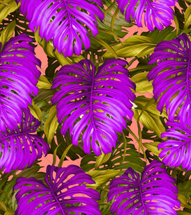 紫色龟背竹叶图案