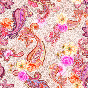 多彩佩斯利花纹图案设计