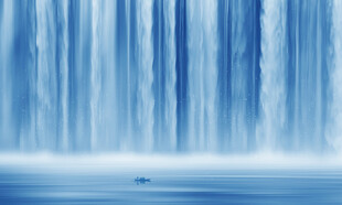 高山流水瀑布山水背景画