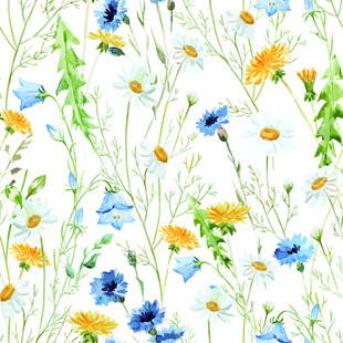 水彩绘野花图案背景