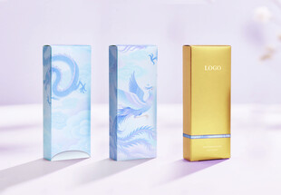 中式凤凰国风护肤包装效果图展开