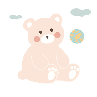 可爱小熊玩彩色球