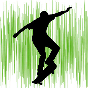 动感滑板者剪影