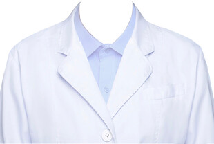 女白大褂浅蓝色衬衫证件照衣服