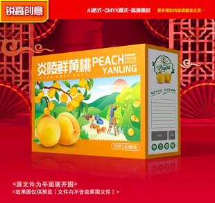 黄桃包装  桃子两个