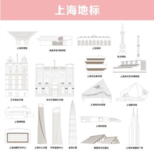 上海地标建筑线稿图