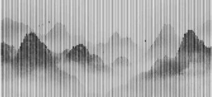 线条山水镂空装饰画