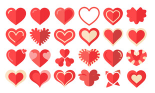 多样红心图案素材集合