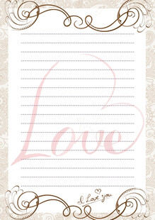 浪漫爱心装饰信纸