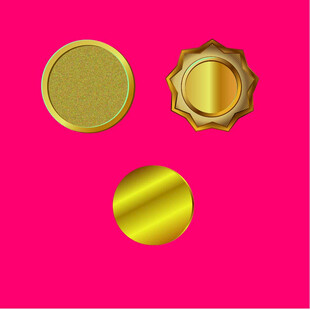 金色徽章图标设计元素