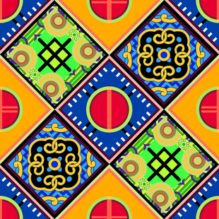 多彩几何民族风图案