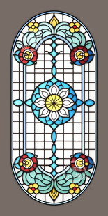 华夏风情蒂凡尼彩绘玻璃艺术图案