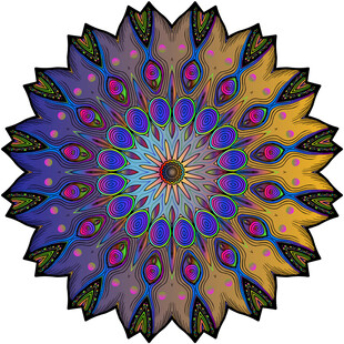 绚丽多彩曼陀罗图案