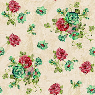 复古花卉图案布料纹理