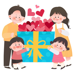 扁平化购物节送孩子礼物教育类插