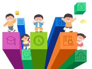 卡通扁平化儿童时间管理学习教育