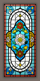 蒂凡尼华夏风情彩色玻璃艺术图案