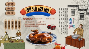 潮汕卤鹅背景墙