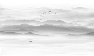 现代简约新中式水墨山水画背景墙