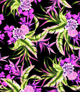 紫色花卉绿叶图案背景