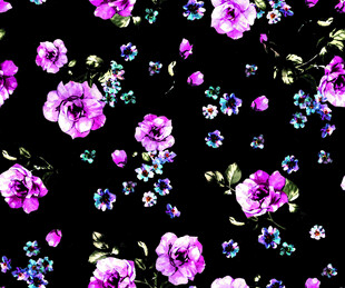 紫色花卉黑色背景图案