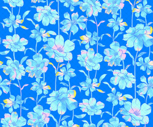 蓝色花卉图案背景纹理