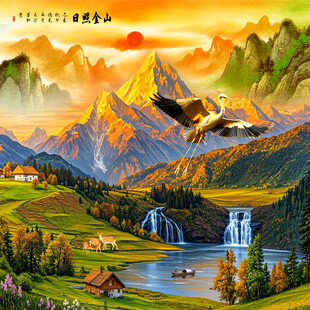 日照金山背靠金山装饰画