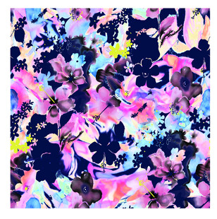 多彩花卉图案布料设计