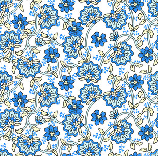 蓝白花卉图案精美纹理