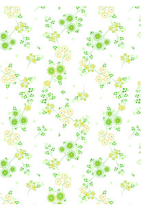 清新黄绿花卉图案背景