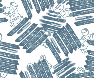 涂鸦小熊铅笔图案背景纹理设计