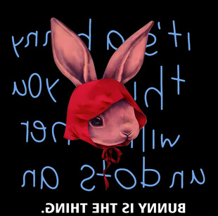 戴红帽的兔子创意插画