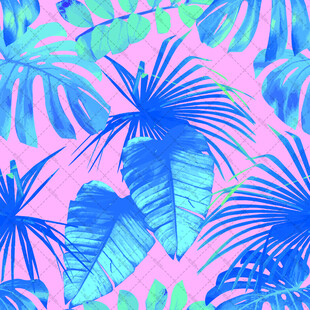 热带植物粉色背景图案