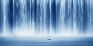 高山流水瀑布山水图